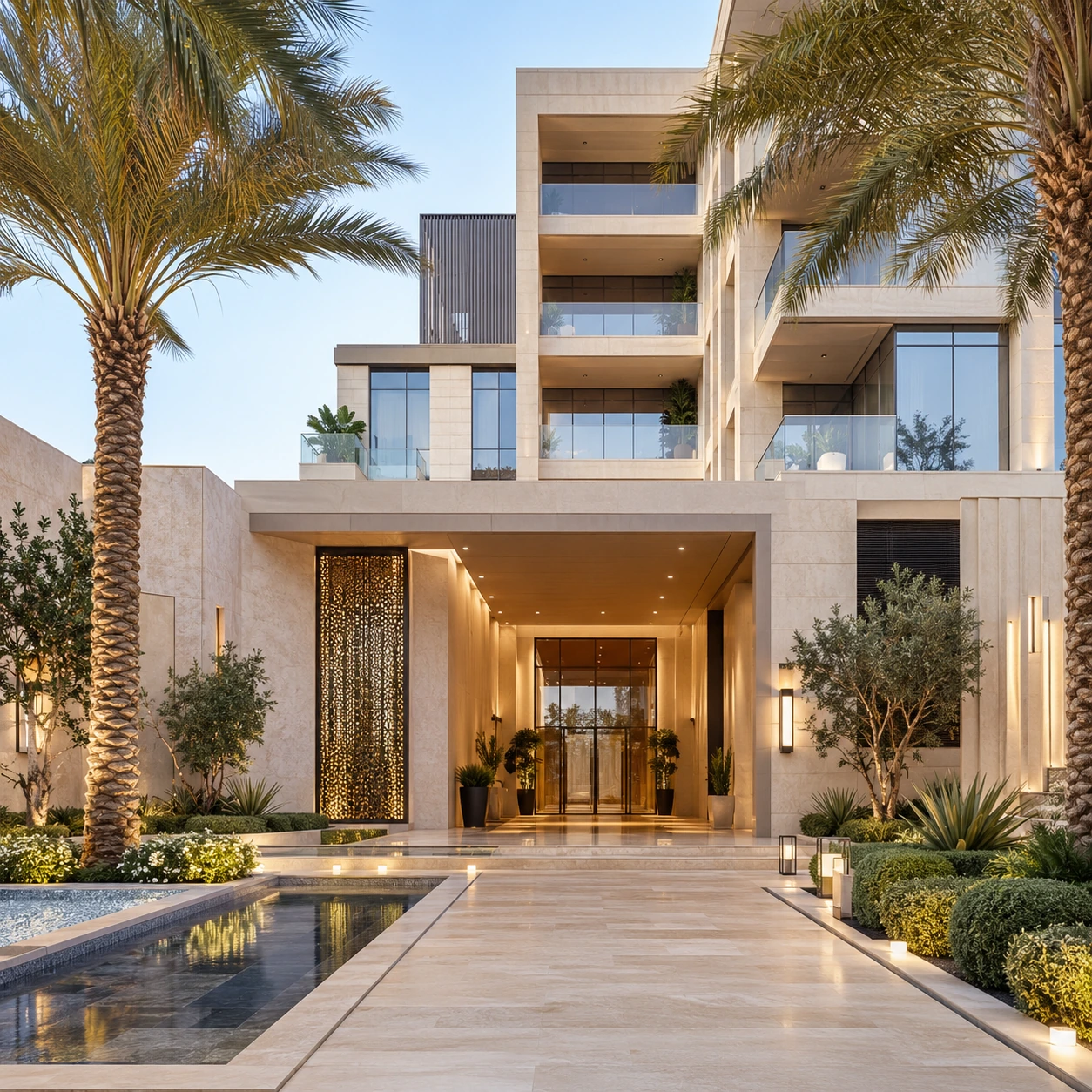 مدخل مشروع سكني فاخر